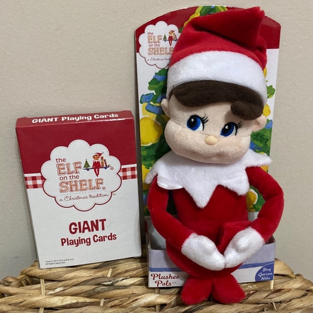 Elf in the Shelf Stuffed Toy and playing cards